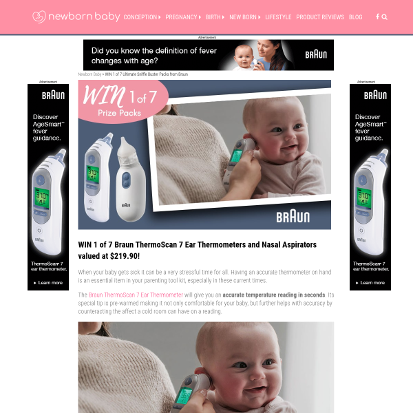 WIN 1 of 7 Braun ThermoScan 7 Ear Thermometers and Nasal Aspirators Valued at Each