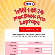 Win 1 of 70 Apple MacBook Pro laptops as well as instant win prizes!