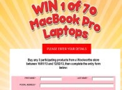 Win 1 of 70 Apple MacBook Pro laptops as well as instant win prizes!