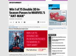 Win 1 of 75 Double 3D In-Season Passes to Marvel's 