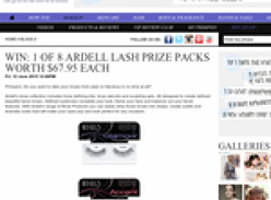 Win 1 of 8 Ardell lash prize packs valued at $67.95 each!