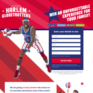 Win 1 of 8 Harlem Globetrotters/Washington Generals Experiences for 4