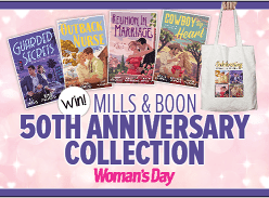 Win 1 of 8 Packs of Mills & Boon 50th Anniversary Packs