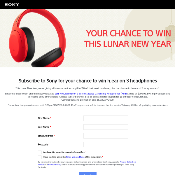 Win 1 of 8 Pairs of Sony h.ear on 3 Wireless NC Headphones