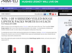 Win 1 of 8 Shiseido Veiled Rouge Lipstick packs worth $114 each!