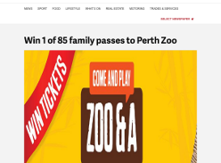 Win 1 of 85 family passes to Perth Zoo