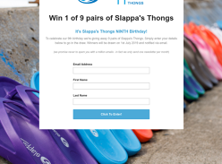 Win 1 of 9 Pairs of Slappa's Thongs