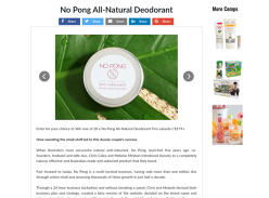 Win 1 x 20 x No Pong All-Natural Deodorant Tins