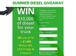 Win $10,000 of diesel for your truck or 1 of 10 Waeco 65L CFX fridge & freezers!