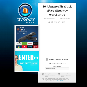 Win 10 Amazon Fire Stick Giveaway Worth $400 - Giveaway Rocks   