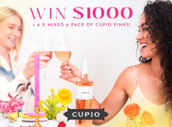 Win $1000 Cash & a Mixed Pack of 6 Cupio Pink Varietals or 1 of 5 Mixed 6-Pack of Cupio Pink Varietals