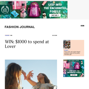 Win $1000 to spend at Lover