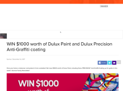 Win $1000 worth of Dulux Paint and Dulux Precision Anti-Graffiti coating