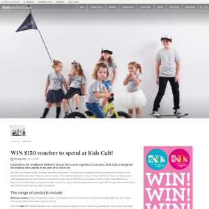 Win $150 Kids Cult clothing voucher