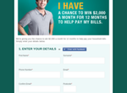 Win $2,000 a month for a year to help pay your bills!