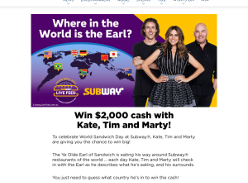 Win $2,000 cash with Kate, Tim and Marty
