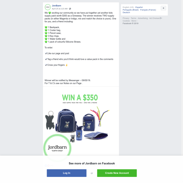 Win 2 Back to School Packs