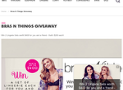 Win 2 Lingerie Sets worth $400 for you and a friend