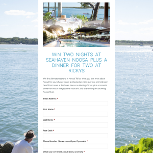 Win 2 nights at Sea Haven Noosa + a dinner for 2 at Rickys!