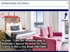 Win 2 nights at the Cambridge Hotel, Sydney & $400 spending money!