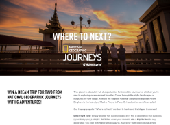 Win 2 places on a 'National Geographic Journeys' trip!