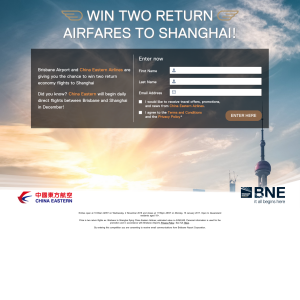 Win 2 return airfares to Shanghai!