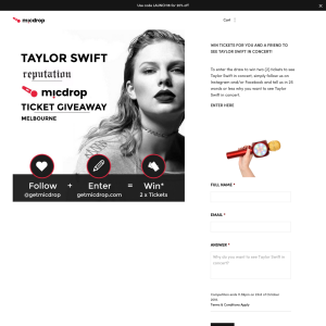 Win 2 tickets to see Taylor Swift in concert