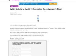 Win 2 tickets to the 2019 Australian Open Women’s Final