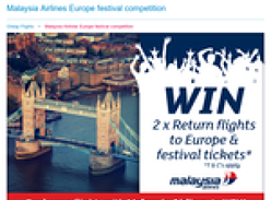 Win 2 x return flights to Europe & festival tickets!