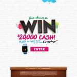 Win $20,000 cash + an Apple Watch to be won every day!