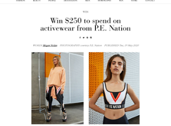 Win $250 to spend on activewear from P.E. Nation!