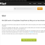 Win $250 worth of CrazyPoints to spend at CrazySales - Flipit!