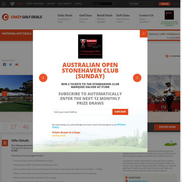 Win 2x Stonehaven Club Packages worth $1300 for The Sunday Final at 2019 Emirates Australian Open