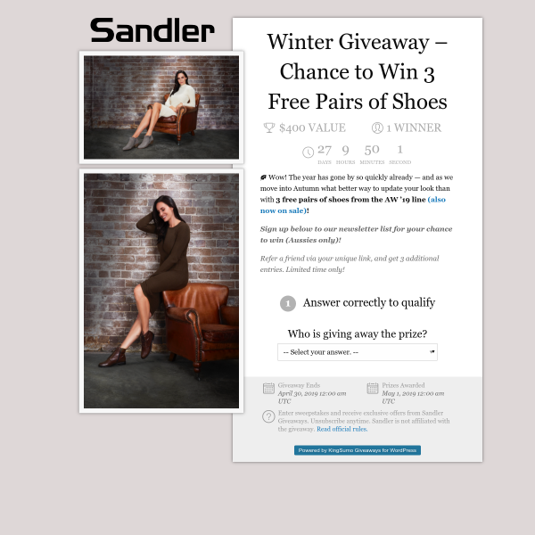 Win 3 Free Pairs of Shoes