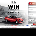 Win 3 x Peugeot 308 cc, 57 x $300 RedBalloon vouchers