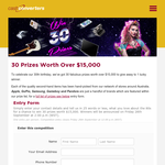 Win 30 fabulous prizes valued at $15,000!
