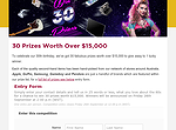 Win 30 fabulous prizes valued at $15,000!