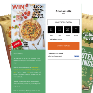 Win $300 Coles Voucher and $200 Table of Plenty pack