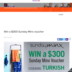 Win $300 Sunday Minx voucher