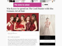 Win $3000 to spend on The Cool Hunter with Shu Uemura Art of Hair
