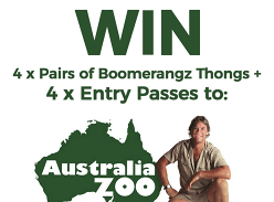 Win 4 Pairs of Boomerangz Thongs & 4 Passes to Australia Zoo