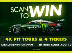 Win 4 Tickets and 4 Pit Tours at OTR Supersprint SA Supercars Event