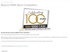 Win $5,000 cash or 1 of 100 $100 gift cards to spend on 'Beacon Lighting'!