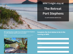 Win 5 night stay at The Retreat  Port Stephens in a self-contained cabin for two