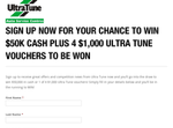 Win $50,000 cash + 4 x $1,000 'Ultra Tune' vouchers to be won!