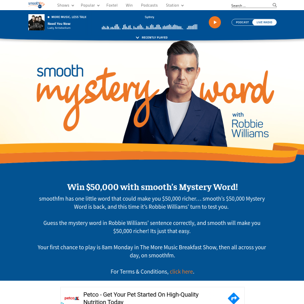 Win $50,000 with smooths Mystery Word!