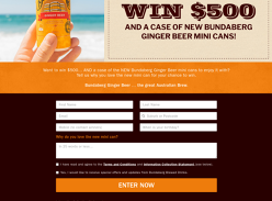 Win $500 and a Case of the New Bundaberg Ginger Beer Mini Cans