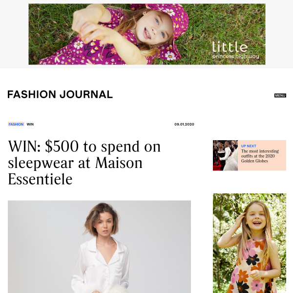 Win $500 to spend on sleepwear at Maison Essentiele!