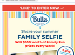 Win $500 worth of family fun prizes every week!