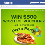 Win $500 worth of vouchers & host your own pizza party!